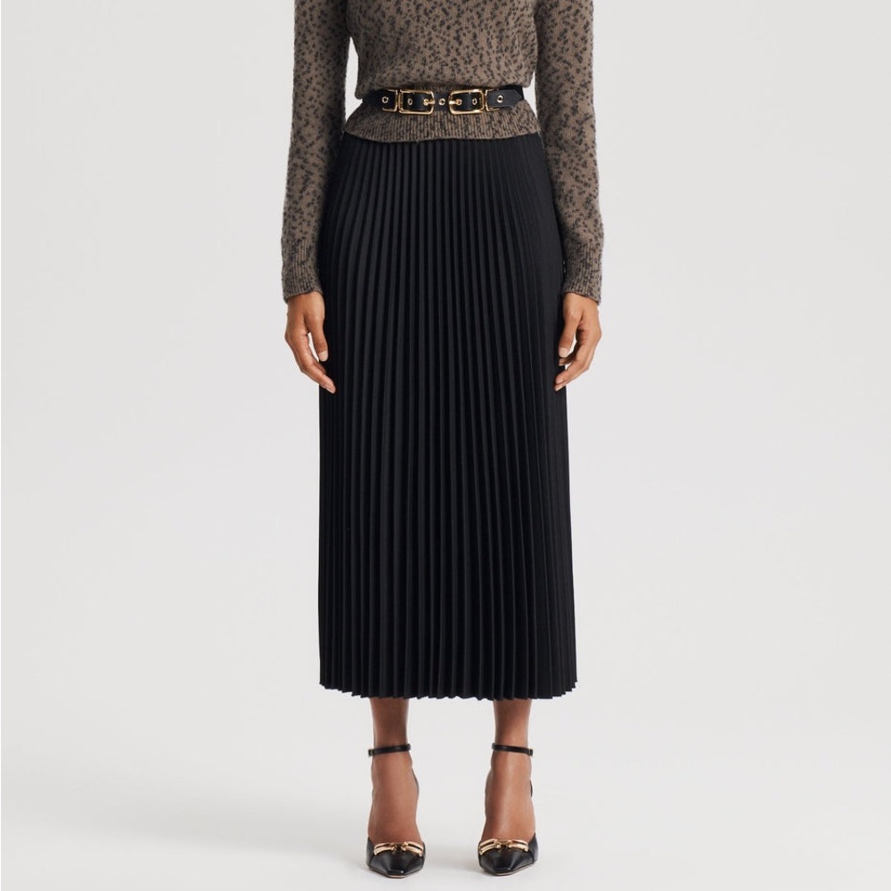 Scanlan Theodore Black Women’s Twill Pleat Skirt